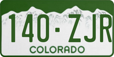 CO license plate 140ZJR