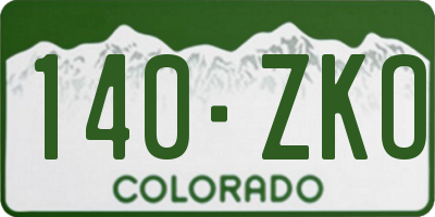 CO license plate 140ZKO