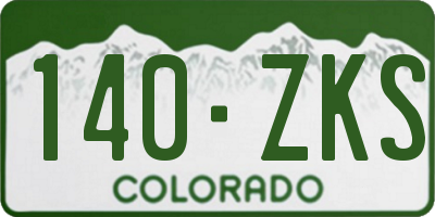 CO license plate 140ZKS