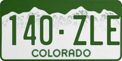 CO license plate 140ZLE