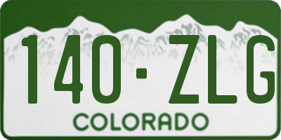 CO license plate 140ZLG
