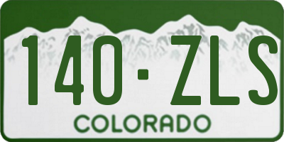 CO license plate 140ZLS