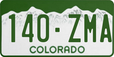 CO license plate 140ZMA