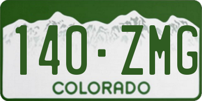 CO license plate 140ZMG