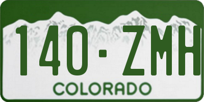 CO license plate 140ZMH