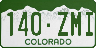 CO license plate 140ZMI