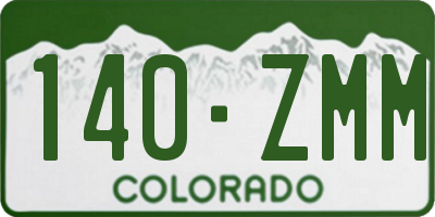 CO license plate 140ZMM
