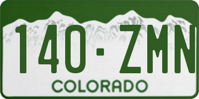 CO license plate 140ZMN
