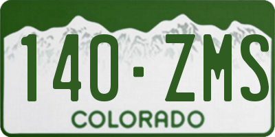 CO license plate 140ZMS