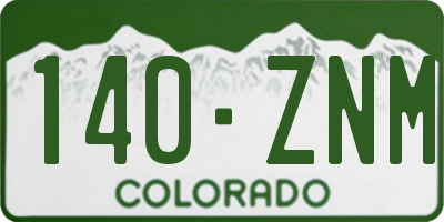 CO license plate 140ZNM