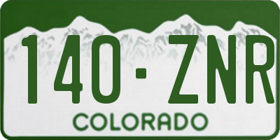 CO license plate 140ZNR