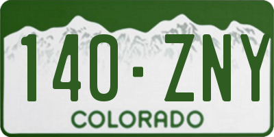CO license plate 140ZNY
