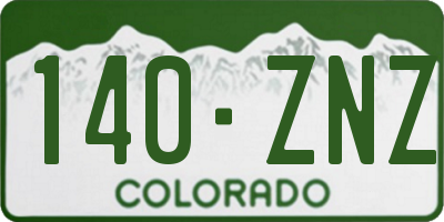 CO license plate 140ZNZ