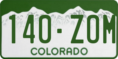 CO license plate 140ZOM