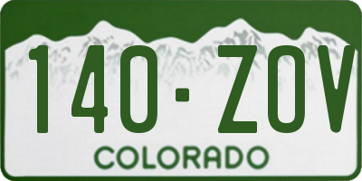 CO license plate 140ZOV