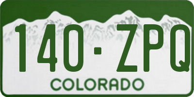 CO license plate 140ZPQ