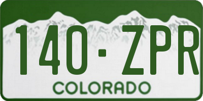 CO license plate 140ZPR