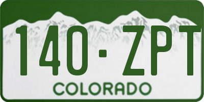 CO license plate 140ZPT