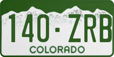 CO license plate 140ZRB
