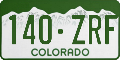 CO license plate 140ZRF