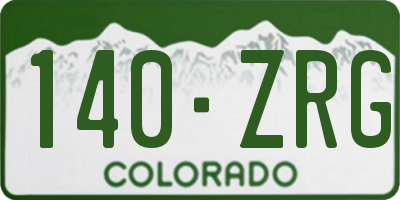 CO license plate 140ZRG