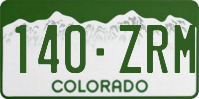 CO license plate 140ZRM