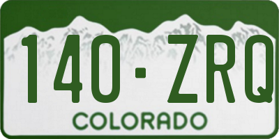 CO license plate 140ZRQ