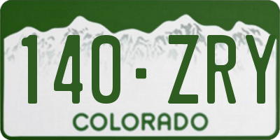 CO license plate 140ZRY