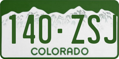CO license plate 140ZSJ