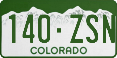 CO license plate 140ZSN