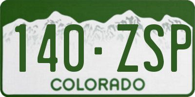 CO license plate 140ZSP