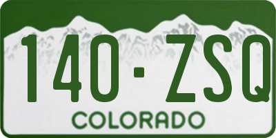 CO license plate 140ZSQ