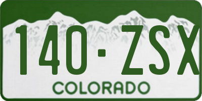 CO license plate 140ZSX