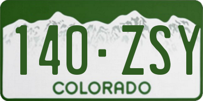 CO license plate 140ZSY