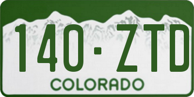 CO license plate 140ZTD