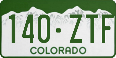 CO license plate 140ZTF