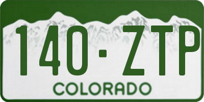 CO license plate 140ZTP