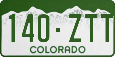 CO license plate 140ZTT