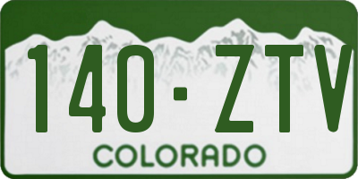 CO license plate 140ZTV