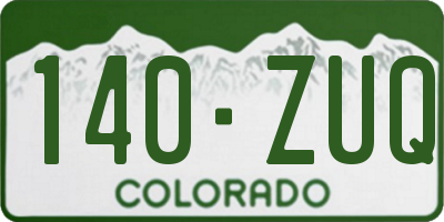 CO license plate 140ZUQ
