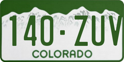 CO license plate 140ZUV