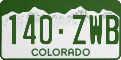 CO license plate 140ZWB