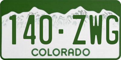 CO license plate 140ZWG