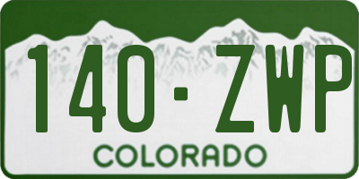CO license plate 140ZWP