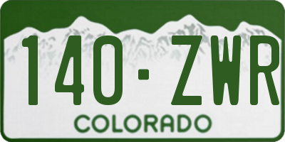 CO license plate 140ZWR