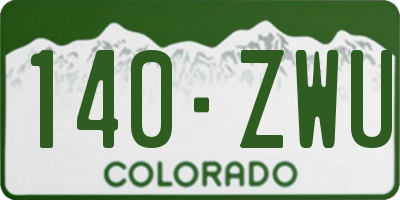 CO license plate 140ZWU