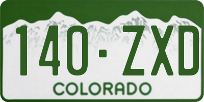 CO license plate 140ZXD