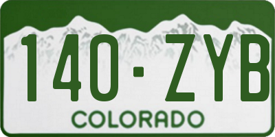 CO license plate 140ZYB