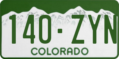 CO license plate 140ZYN