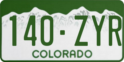 CO license plate 140ZYR